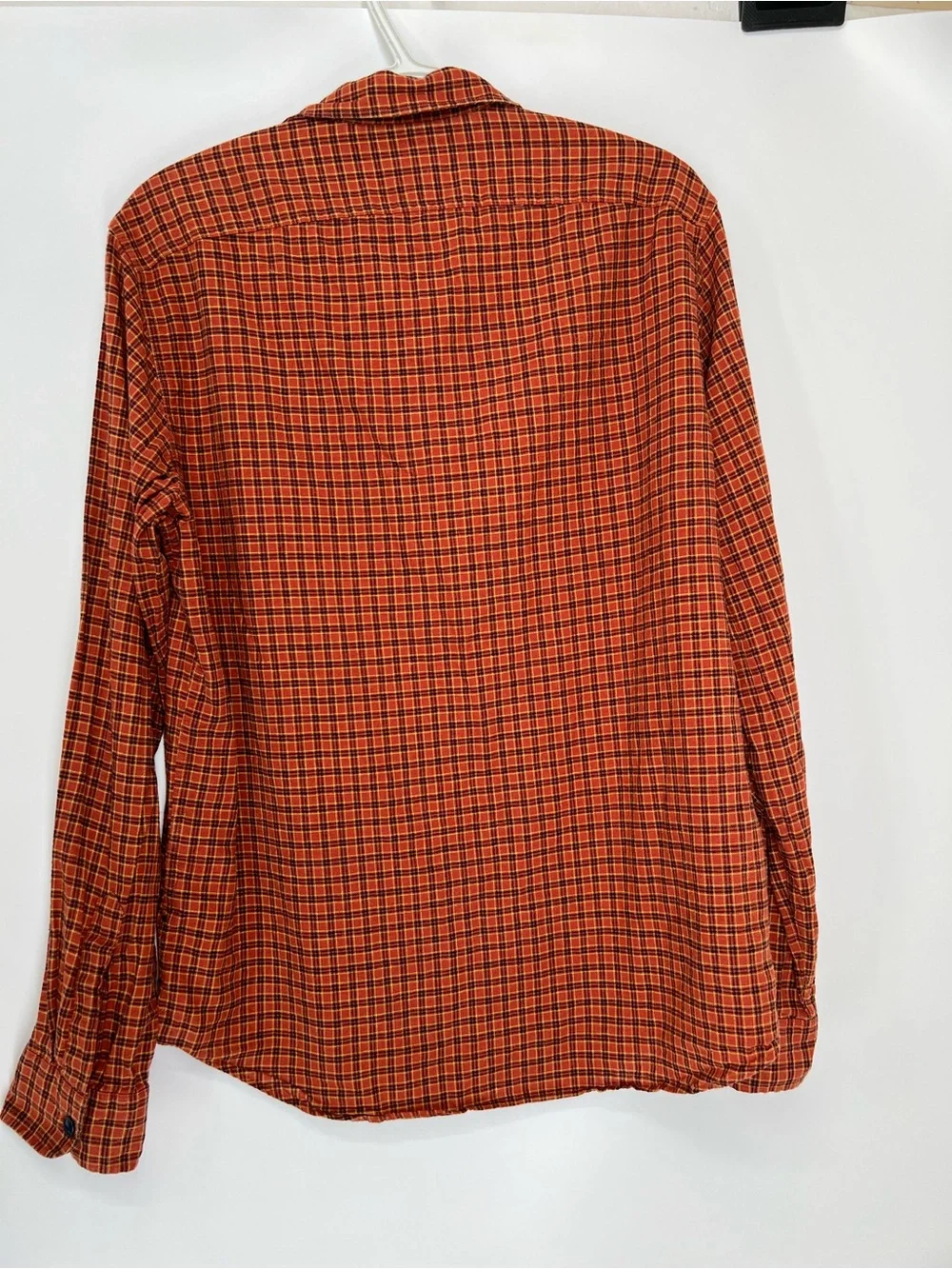 J. Crew Orange and Black Plaid Button-Down Shirt